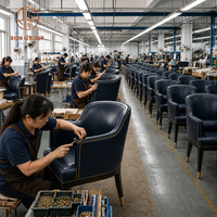 Ensemble de chaises rembourrées de luxe sur mesure Ron Group, mobilier de bar, en bois massif carré, dossier haut personnalisé, banquette de restaurant en cuir