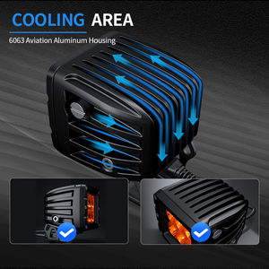 Projecteur LED <span class=keywords><strong>Cube</strong></span> Ambré Étanche IP69K 2 Pouces pour Voiture Tout-Terrain <span class=keywords><strong>4x4</strong></span> et Moto - Product Image 3