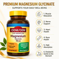 Glycinate de magnésium en marque blanche 200 mg : Capsule chélatée ODM/OEM à absorption élevée : Fabrication contractuelle mondiale de compléments alimentaires