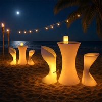 Meubles de bar LED, tables de fête pour boîte de nuit, événements, banquets, tabourets de bar portables, table à cocktails lumineuse 16 couleurs, table moderne RGB