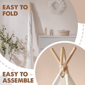 KIDS House <strong>Fun</strong> Indoor Outdoor Cotton Wooden Playhouse Toy Tents Unisex Den Toy Tent Children Teepee Tents for Kids <strong>Sleepover</strong> - Product Image 5