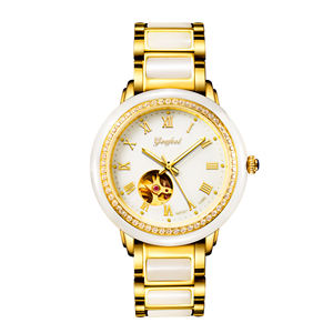 New Arrival High Quality Natural White Jade <b>Watch</b> Luxury White Gold Diamond Skeleton Automatic <b>Mechanical</b> <b>Watch</b> - Product Image 6