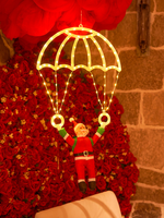 LED-Weihnachtsdekoration für den Außenbereich, wasserdicht, IP65, Weihnachtsmann-Fallschirm-Lichterkette, 8-Modus-Controller, dimmbar, für Heimdekoration