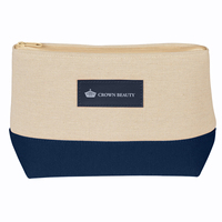 Ruthbag ALLURE Écologique Mode Cosmétique Sac De Rangement Coton Toile JUTE Pochette À Fermeture Éclair ZHEJIANG Cuir PU Cas Pierre Motif