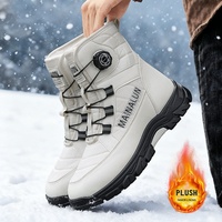 Chaussures en coton à tige haute, bottes d'hiver chaudes doublées de polaire, baskets de sport décontractées, bottes à semelle antidérapante pour homme