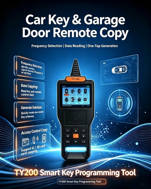 TY200 Multi-Function Car Key Programmer Machine Auto Key Maker for Locksmiths +4 Keys
