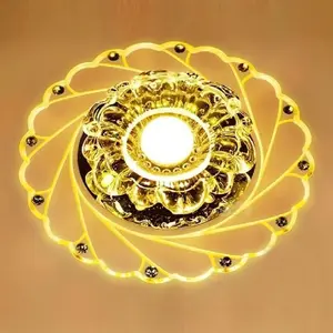 Mini plafonnier LED cristal circulaire au design moderne, nouveau modèle, éclairage d'intérieur, luminaire de plafond, idéal pour un salon, un couloir, une cuisine ou un couloir