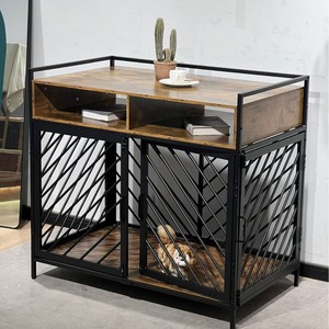 Grande cage en bois épaissie pour chiens de type Alaskan Malamute et Golden Retriever, avec armoire multifonctionnelle intégrée. - Product Image 1