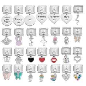 Breloque italienne tendance en pierre naturelle, motif lettre, personnage de dessin animé, <span class=keywords><strong>Daniel</strong></span> Radcliffe, pour création de bijoux DIY, 9 mm - Product Image 1