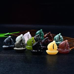 Statua della barca a <span class=keywords><strong>vela</strong></span> di cristallo naturale che naviga liscia decorazione per soggiorno di famiglia armadietto del vino libreria regalo - Product Image 4