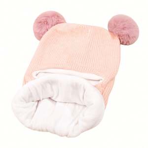 Pasamontañas para Niños, Gorro de Punto con Borla a Prueba de Viento, Gorros de Invierno para Bebés, Gorras para Niños - Product Image 4