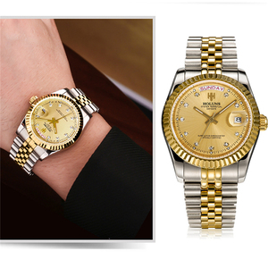 HOLUNS HLS001 Orologi di Lusso Automatici Meccanici da Uomo in Oro, Movimento 2813, Acciaio Inossidabile, Impermeabile 50m - Product Image 6