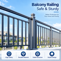 Pagar Balkon Aluminium Lapis Bubuk Modern Anti Karat, Pagar Teras Luar Ruangan, Pagar Pengaman Balkon Villa, Pagar Pelindung Taman