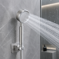 Ensemble de robinetterie de douche de salle de bain en acier inoxydable SUS304 finition huilée, avec pommeau de douche pluie et douchette à jet doux à commande monocommande