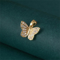 Usine En Gros Accessoire Bijoux 18K Plaqué Or Micro Incrusté Zircon Arc Pendentif Collier De Mode pour les Femmes