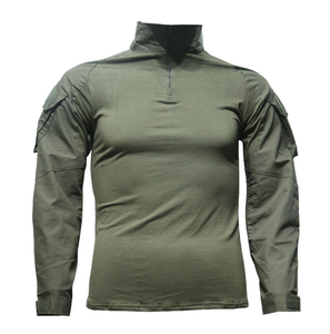 Chemise tactique de combat à manches longues couleur vert kaki coyote, compatible avec les protections de coudes, couleur vert kaki coyote - Product Image 4