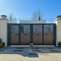 Portail Coulissant Moderne en Aluminium Haut de Gamme, Clôture de Jardin Écologique Extérieure Thermolaquée Anti-Rongeurs, Hauteur 1,8 m pour Jardins