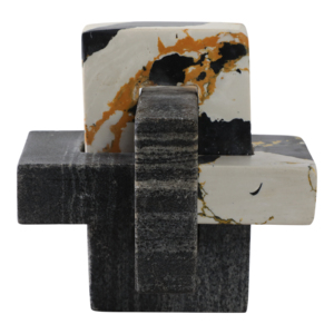 Scultura geometrica in marmo, statuetta moderna e elegante per soggiorno, ufficio, decorazione per scaffali - Product Image 4