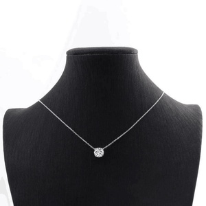 Collier ras du cou minimaliste en or 14 carats rempli, avec moissanite VVS GRA taille ronde 1ct 2ct, style solitaire diamant, tendance pour femme - Product Image 3