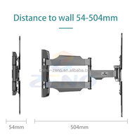 Zeno Articulating Tv Wall Mount dengan Ekstensi 504mm Profil Rendah 54mm ke Dinding untuk TV Datar/Lengkung 32-60 Inch
