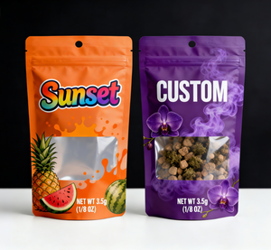 Custom Printed Smell Proof Mylar Stand Bags Holographic Ziplock <strong>Packaging</strong> 3.5g 7g Aluminum Pouch Flower Bag Resealable Food - Product Image 3
