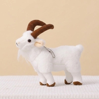 Porte-clés en peluche mignon en forme de chèvre, personnalisable OEM, peluches douces, mascotte de mouton, jouet en peluche d'agneau moelleux pour cadeau, vente en gros