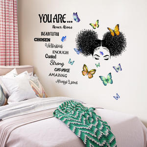 <span class=keywords><strong>Sticker</strong></span> <span class=keywords><strong>mural</strong></span> dessin animé fille <span class=keywords><strong>texte</strong></span> inspirant Stickers muraux pour chambre d'enfants - Product Image 6