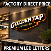 Enseigne personnalisée en lettres 3D lumineuses à LED, étanche IP65, pour extérieur, devanture de magasin, bar, brasserie, salle de brassage