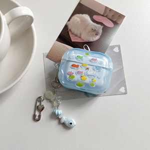 <span class=keywords><strong>Funda</strong></span> protectora de TPU suave con diseño de pato y cisne 3D Y2K para AirPods Pro 2 3, con llavero de encanto oceánico, venta al por mayor - Product Image 5