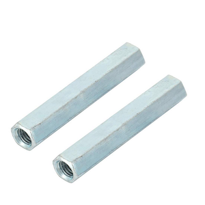 Hex Nut M10 Metric 18mm Length Zinc Plated Fully <b>Threaded</b> Class 8.8 for Pipe Nipple Gas Installation - Product Image 4
