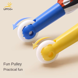 Paraguas de rodillo divertido de diseño UV a prueba de viento innovador logotipo personalizado regalo de negocios para niños controlado por fábrica manualmente - Product Image 5