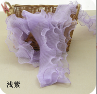 ZSY 12cm de large trois couches corps plissé ondulé dentelle élastique plié matériel ruban robe col bord garniture