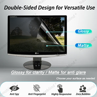 Filtre de confidentialité à 180 degrés, PET anti-lumière bleue, anti-traces de doigts, design double face, protection pour moniteur de bureau 19 pouces 16:10