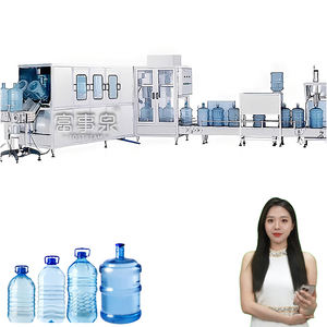 Juego completo de máquina de llenado y tapado de lavado 3 en 1 para línea de producción de agua y agua de 5 galones - Product Image 1