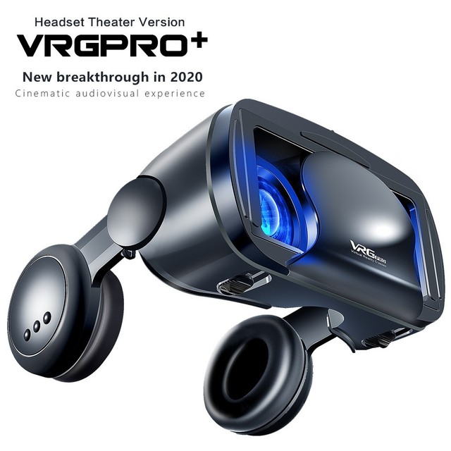 VRG 3D VR Headset for Smartphones with Metaverse Integration Smart Functions 5-7 Inches Screen Plastic Material