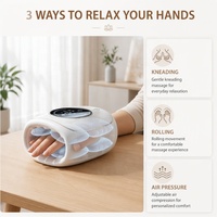 Masseur de mains personnalisé OEM rechargeable avec chaleur et vibrations pour la relaxation des poignets et des doigts, masseur de mains électrique sans fil