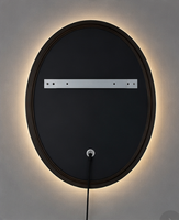 Miroir de maquillage intelligent à LED mural avec contrôle tactile anti-buée, lumière tricolore, pour salon et appartement, lentilles en aluminium