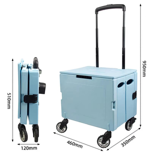 Chariot Pliable HTTMT – Bleu – 4 Roues – Utilitaire Extérieur, Courses – Neuf