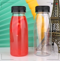 250ml forme de corps unique carré rond pour jus boisson eau boisson tasse vide jetable clair Pet bouteilles en plastique avec bouchon