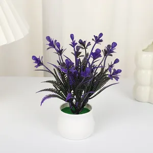 Bonsái Nórdico Simple en Maceta, Planta Verde Artificial Pequeña de Plástico, Accesorio de Fotografía para Escritorio de Oficina, Planta Verde en Maceta - Product Image 4