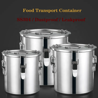 Grandes marmites à soupe et à bouillon commerciales avec couvercle, seau en acier inoxydable robuste pour la restauration et les cuisines d'hôtel