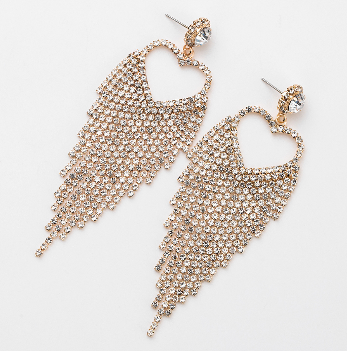 XG1293 2020 женские новые акриловые серьги в форме сердца с бриллиантами и кисточками в европейском и американском стиле, серьги-цепочки с когтями, супер сказочные серьги