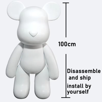 Figurine d'ours blanc à couler DIY, grand modèle, style 'Violent Bear', disponible en tailles 53cm/73cm/100cm, ours fluides DIY avec certification CE