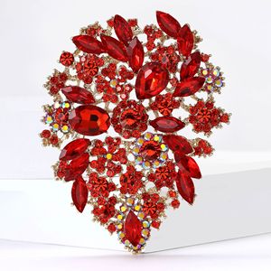 เข็มกลัดดอกไม้เพชรขนาดใหญ่พร้อมหมุดอัลลอยชุบทองสำหรับงานแต่งงานงานหมั้นชุดของขวัญสุดหรู - Product Image 1