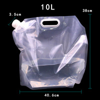 Sac à eau debout sans BPA transparent de 1,5 L, 3 L, 5 L, 10 L avec bec verseur supérieur
