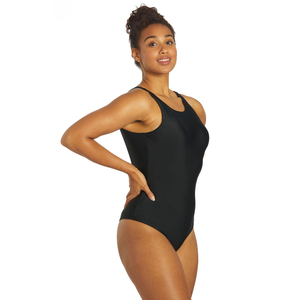 Maillot de bain une pièce pour femmes, maillot de bain athlétique uni, classique, col haut, amincissant, vêtements de plage, Monokini - Product Image 1