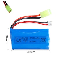 Batterie 18650 pour jouets télécommandés, voitures, drones, quadricoptères, bateaux, connecteurs Deans T JST XT60 XT30, batterie Lipo 2S 7.4V 3000mah