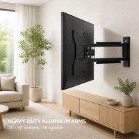 DMP LCD2802 Dudukan TV Dinding Full Motion untuk Monitor 13-37 Inch Layar LCD VESA 200x200 Maks Aluminium Putar Miring Ekstensi