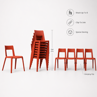 Chaise empilable avec coque en polypropylène pour salle scolaire