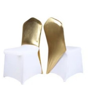 Bright Golden Metallic <strong>Half</strong> <strong>Chair</strong> <strong>Cover</strong> One Leg Bands for Wedding Event Party Decoration Durable Spandex for Hotel Banquet <strong>Chair</strong> - Product Image 4